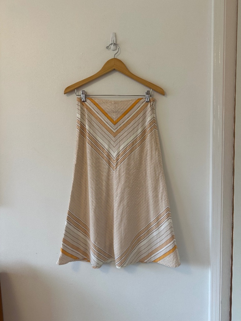 Kit Cornell Chevron Stripe Cotton A-Line Skirt | Size Small